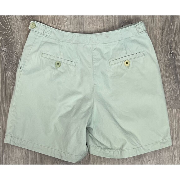 Jones New York Sport Shorts Green Chino Khaki Flat Front Bermuda 8 Cotton Golf - Picture 2 of 4